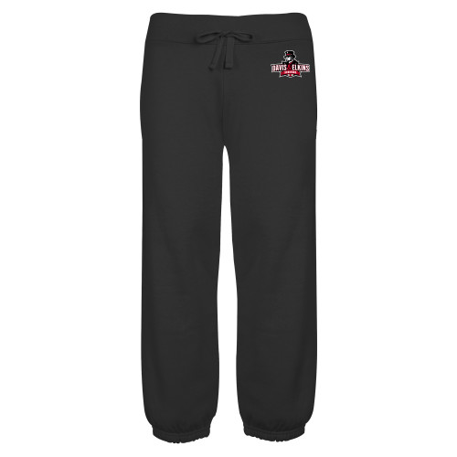  ENZA Womens Black Banded Fleece Capri - Primary Mark