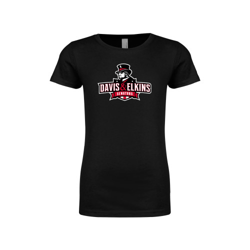  Next Level Girls Black Fashion Fit T Shirt - Primary Mark