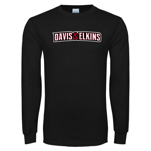  Black Long Sleeve T Shirt - Davis and Elkins Wordmark