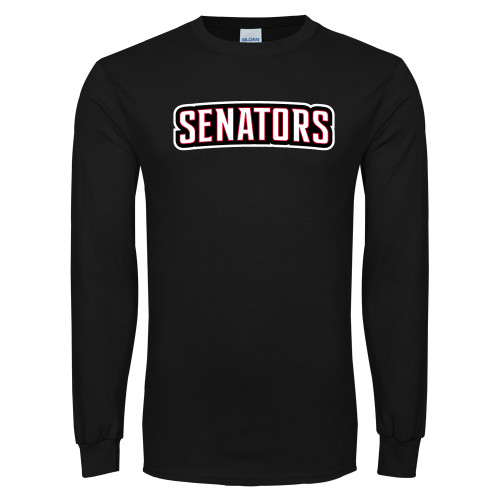  Black Long Sleeve T Shirt - Senators Word Mark