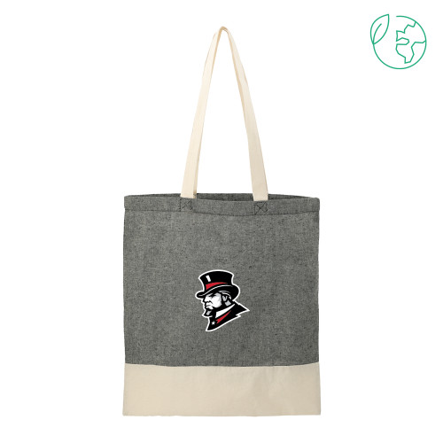  Split Recycled Black Cotton Twill Convention Tote - Senator Head