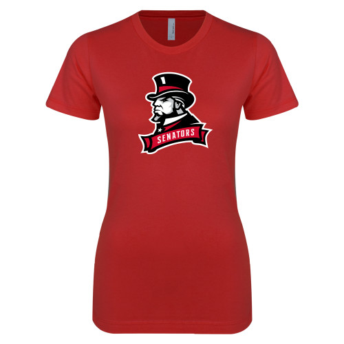  Next Level Womens Red Boyfriend Tee - Senators