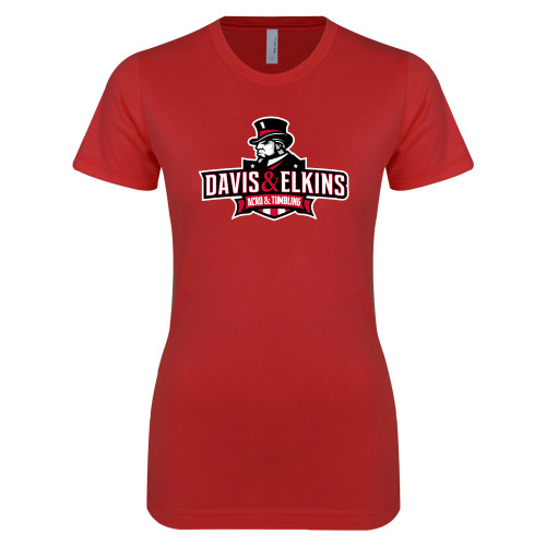  Next Level Womens Red Boyfriend Tee - Acro and Tumbling