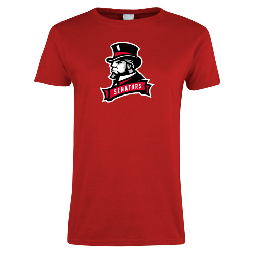  Womens Short Sleeve Red Tee - Senators