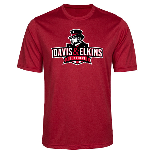  Red Heather Performance Contender Tee - Primary Mark