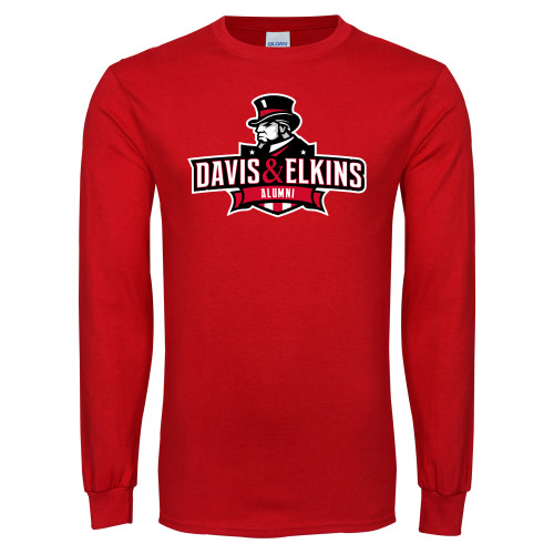  Red Long Sleeve T Shirt - Davis and Elkins Alumni