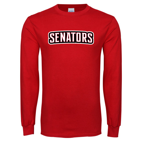  Red Long Sleeve T Shirt - Senators Word Mark