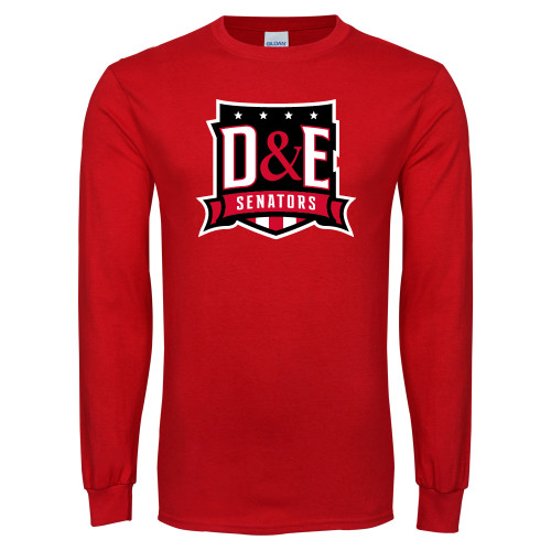  Red Long Sleeve T Shirt - DE Senators Shield
