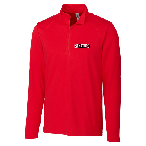  C&B Red Clique Ice Pique Half Zip - Senators Word Mark
