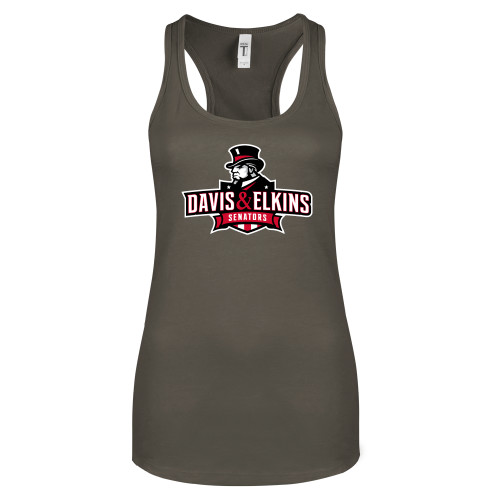  Next Level Womens Charcoal Racerback Tank - Primary Mark