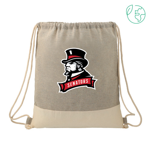  Split Recycled Cotton Grey/Natural Drawstring Bag - Senators