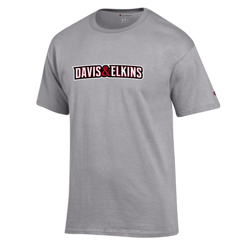  Champion Oxford Grey T Shirt - Davis and Elkins Wordmark