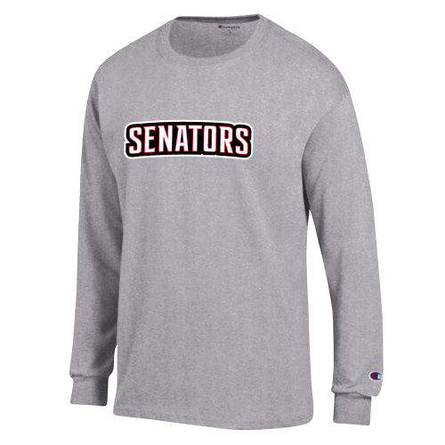  Champion Oxford Grey Long Sleeve T Shirt - Senators Word Mark