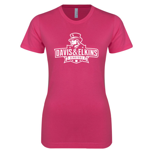  Next Level Womens Fuchsia Boyfriend Tee - Primary Mark