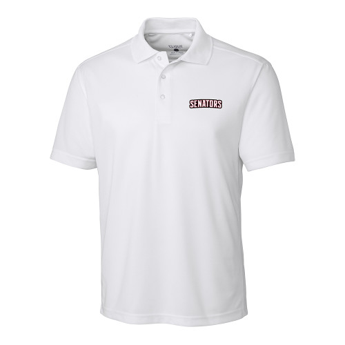  C&B Clique Ice White Pique Polo - Senators Word Mark