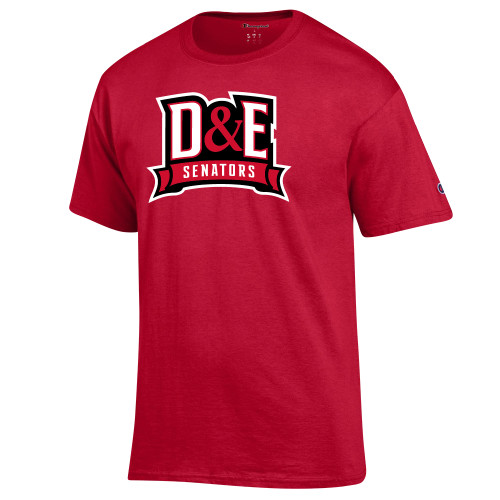  Champion Scarlet Red T Shirt - D and E Senators