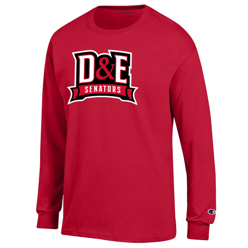  Champion Red Long Sleeve T Shirt - D and E Senators