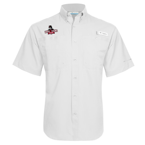  Columbia White Tamiami Performance Short Sleeve Shirt - Primary Mark