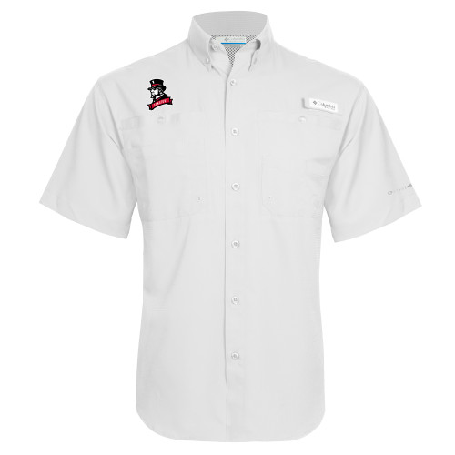  Columbia White Tamiami Performance Short Sleeve Shirt - Senators