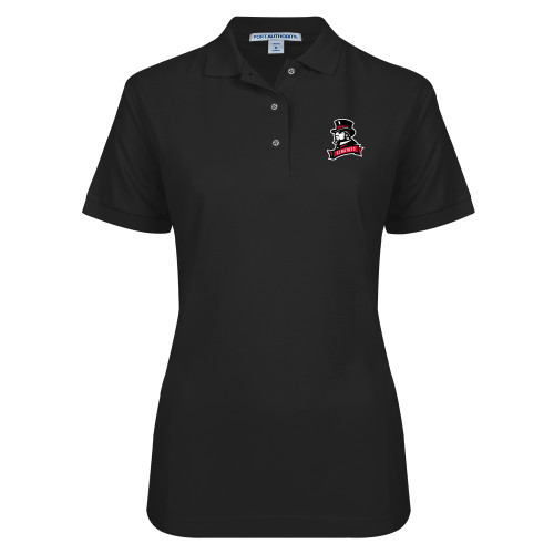  Womens Silk Touch Black Pique Polo - Senators
