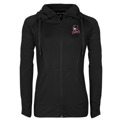  Womens Black Sport Wick Stretch Full Zip Jacket - Senators