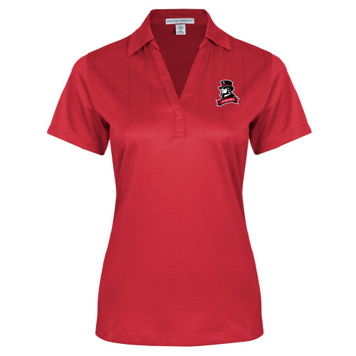  Womens Red Performance Fine Jacquard Polo - Senators
