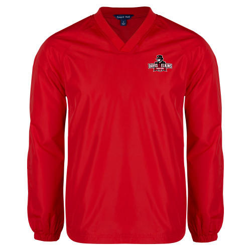  Red V Neck Raglan Windshirt - Primary Mark