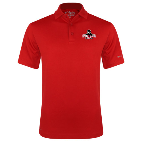  Columbia Red Omni Wick Drive Polo - Primary Mark