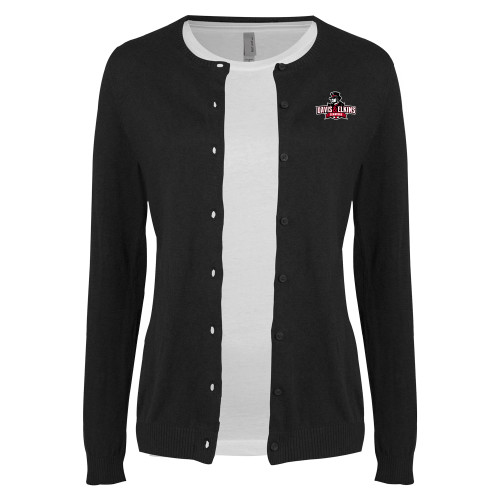  Womens Black Cardigan Sweater - Primary Mark