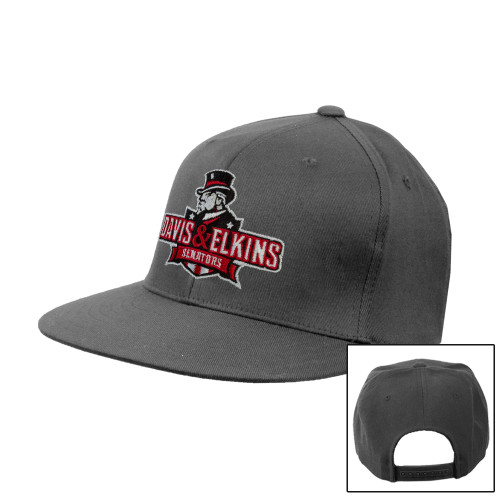  Charcoal Flat Bill Snapback Hat - Primary Mark