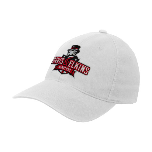  White Flexfit Structured Low Profile Hat - Primary Mark