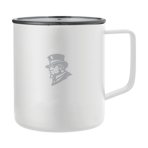  Rover Camp Vacuum Insulated White Mug 14oz - Senator Head  Engraved