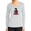 Thumbnail image for  Womens White Performance Long Sleeve V Neck Shirt