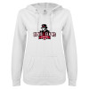 Thumbnail image for  ENZA Womens White V Notch Raw Edge Fleece Hoodie