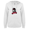 Thumbnail image for  ENZA Womens White V Notch Raw Edge Fleece Hoodie