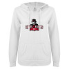 Thumbnail image for  ENZA Womens White V Notch Raw Edge Fleece Hoodie