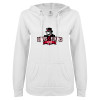 Thumbnail image for  ENZA Womens White V Notch Raw Edge Fleece Hoodie