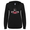 Thumbnail image for  ENZA Womens Black V Notch Raw Edge Fleece Hoodie