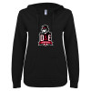 Thumbnail image for  ENZA Womens Black V Notch Raw Edge Fleece Hoodie