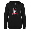 Thumbnail image for  ENZA Womens Black V Notch Raw Edge Fleece Hoodie