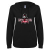 Thumbnail image for  ENZA Womens Black V Notch Raw Edge Fleece Hoodie