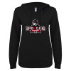 Thumbnail image for  ENZA Womens Black V Notch Raw Edge Fleece Hoodie