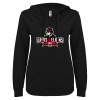 Thumbnail image for  ENZA Womens Black V Notch Raw Edge Fleece Hoodie