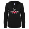 Thumbnail image for  ENZA Womens Black V Notch Raw Edge Fleece Hoodie