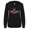 Thumbnail image for  ENZA Womens Black V Notch Raw Edge Fleece Hoodie