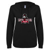Thumbnail image for  ENZA Womens Black V Notch Raw Edge Fleece Hoodie