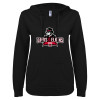 Thumbnail image for  ENZA Womens Black V Notch Raw Edge Fleece Hoodie