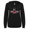 Thumbnail image for  ENZA Womens Black V Notch Raw Edge Fleece Hoodie