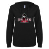 Thumbnail image for  ENZA Womens Black V Notch Raw Edge Fleece Hoodie