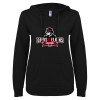 Thumbnail image for  ENZA Womens Black V Notch Raw Edge Fleece Hoodie